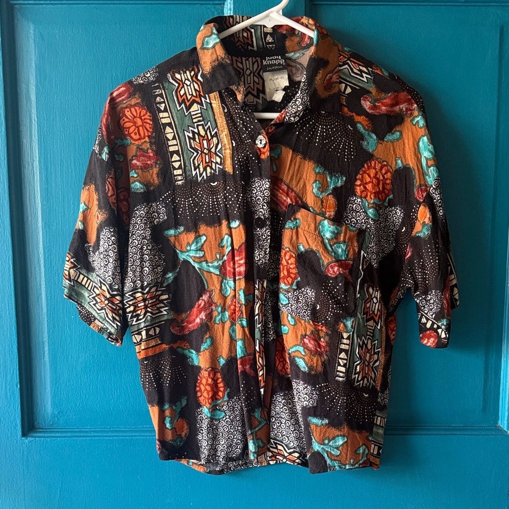 Vintage cropped button down shirt
